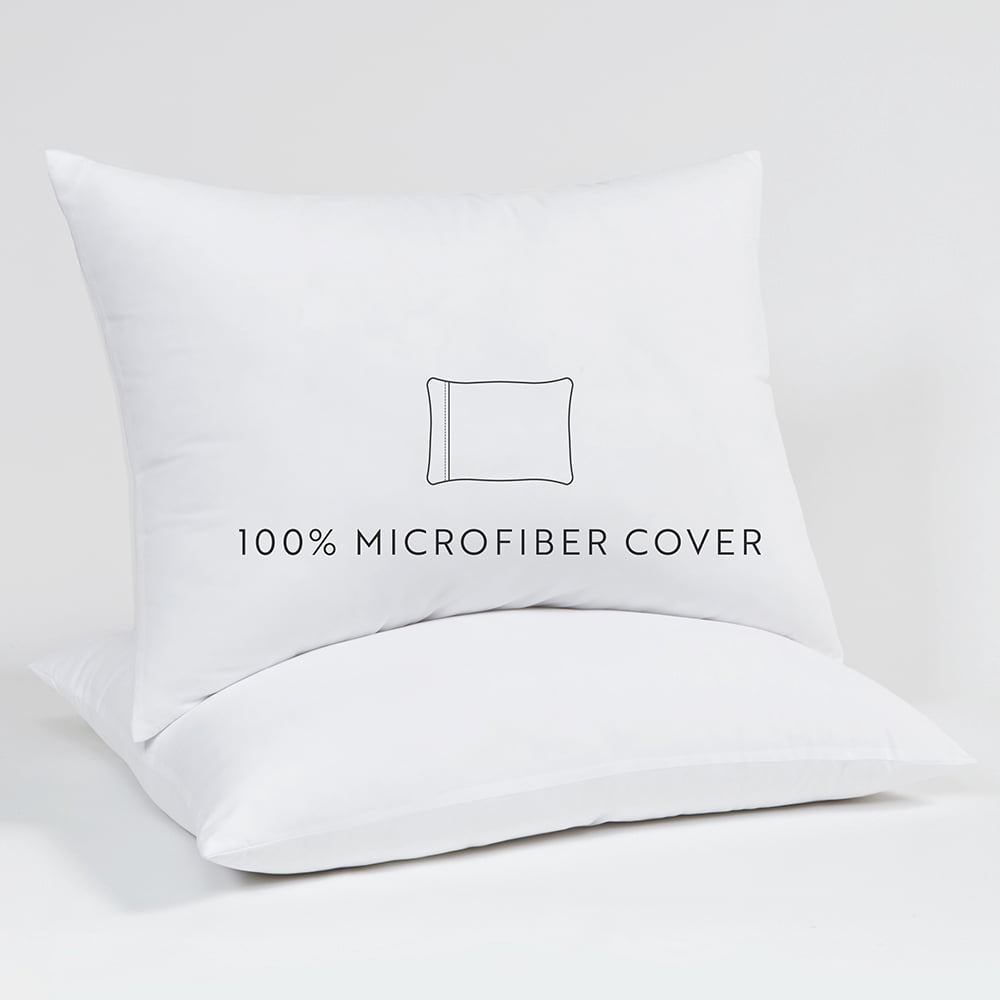 Plush Bed Pillows 2-Pack For All Sleep Styles - Back, Side and Stomach Sleepers - in Standard/Queen Size by Comfort Canopy