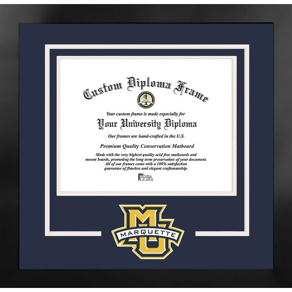 Marquette Golden Eagles 12w x 9h Spirit Diploma Manhattan Black Frame with Bonus Campus Images Lithograph (value savings $59)