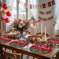 thumbnail image 4 of Christmas Round Placemats Set of 4 Merry Christmas Tree Place Mats Washable Woven Placemat Pine Tree Forest Red Circle Braided Table Mat for Kitchen Dining Table Party Home Decor 15 Inch, 4 of 8