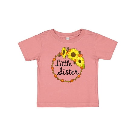 

Inktastic Little Sister Sunflower Wreath Gift Baby Boy or Baby Girl T-Shirt