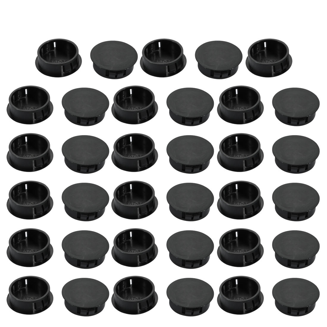Unique Bargains 35 pcs 30mm Dia Black Plastic Tubing Plug Door and