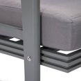 thumbnail image 3 of LeisureMod Walbrooke Modern Outdoor Loveseat with Grey Aluminum Frame and Removable Cushions for Patio and Backyard Garden, 3 of 10
