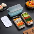 thumbnail image 2 of Lunch Container with Clear Lid Sealed Well Plastic Compartment Design Bento Lunch Box Picnic Tableware, 2 of 8