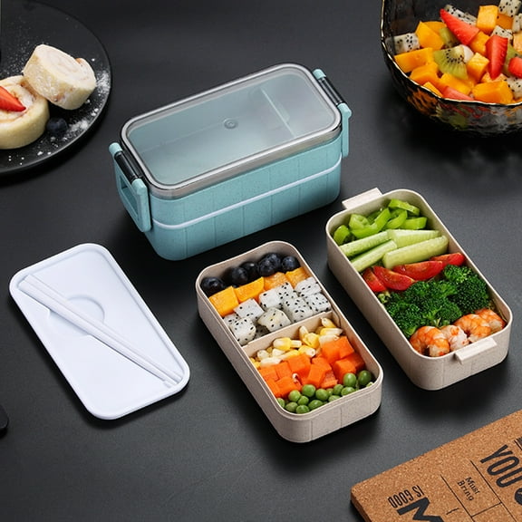 Lunch Container with Clear Lid Sealed Well Plastic Compartment Design Bento Lunch Box Picnic Tableware