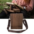 thumbnail image 1 of Caja de madera Messenger de escritorés, Correa de Ancho Derecho A Prueba de Choques de Amortiguadores Interables de Madera Portátiles Protectores Retro versáLes Simplos Con Bolsa para, 1 of 7