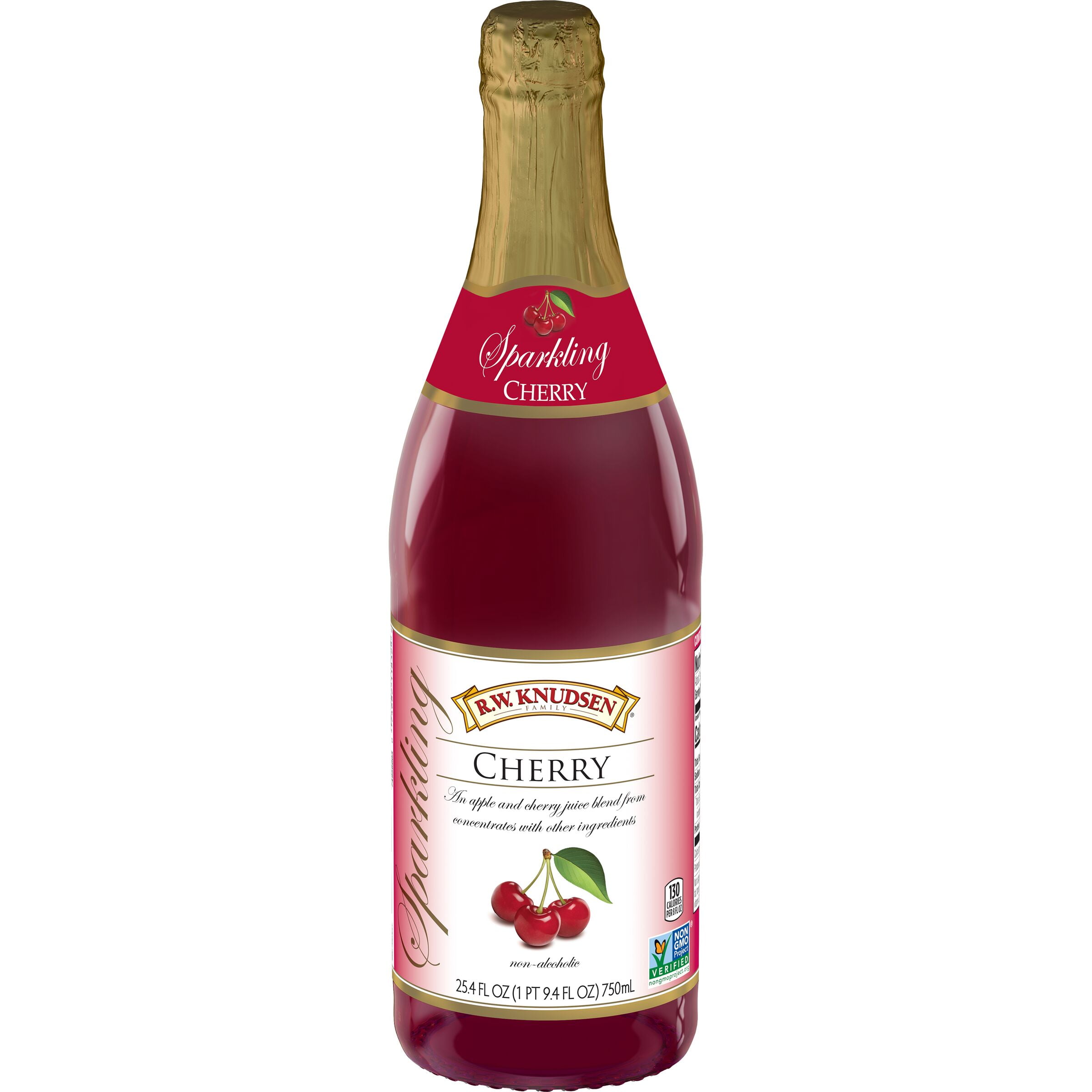 R.W. Knudsen Family Sparkling Cherry Juice Blend, 25.4 Ounces, Non