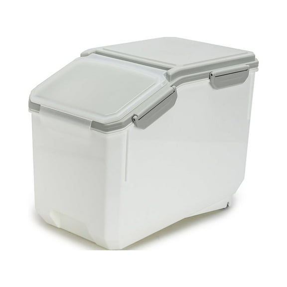 HANAMYA Food Storage Container with Measuring Cup BPA free 60-Cup in White/Gray