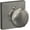 Satin Nickel, variant on Schlage F170-Ply-Col Plymouth Non-Turning One-Sided Dummy Door Knob - Black