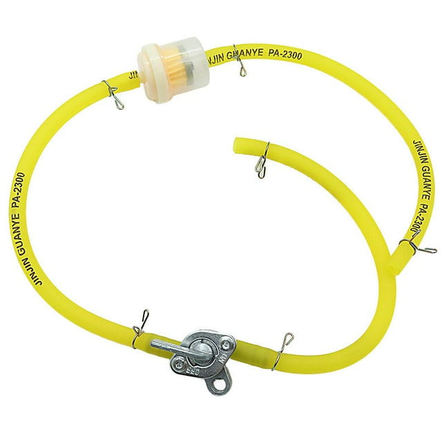 Motorcycle Hose Petrol Fuel Line Hose Gas Oil Pipe Tube Gasoline Fuel Filter Line Clamp with Inline Shut Off Valve for Mini Motorcycle Dirt Bike Moped Scooter