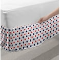 thumbnail image 2 of Navy Blue and Red Bed Skirt, Big Red Dots Squares and Dashed Lines Geometric Tile Print, Elastic Bedskirt Dust Ruffle Wrap Around for Bedding Decor, 4 Sizes, Navy Blue Red and White, by Ambesonne, 2 of 2