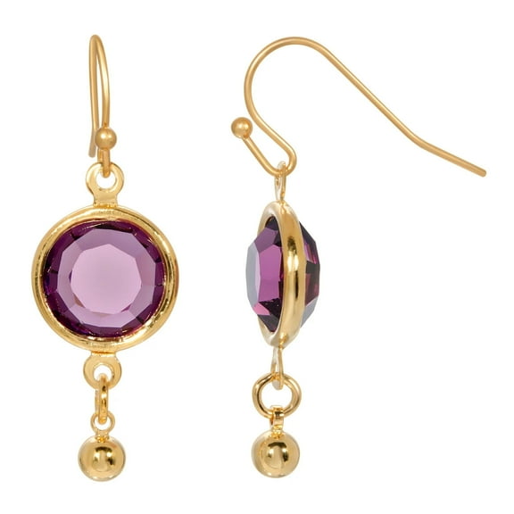 1928 Jewelry Amethyst Swarovski Element Channel Drop Earrings