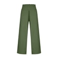 thumbnail image 3 of Gaecuw Wide Leg Linen Pants for Women Wide Legged Pants Plus Size Relaxed Fit Long Pants Lounge Trousers Sweatpants Loose Baggy Pants Mid Waisted Linen Summer Ankle Length Workout Pants Solid Pants, 3 of 5