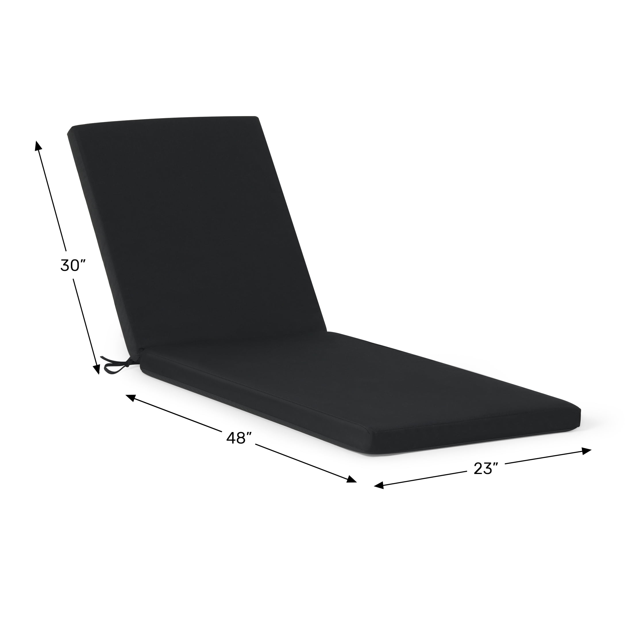 WestinTrends Solace Outdoor Chaise Lounge Chair Cushions Set of 2, 78" x 23", Black