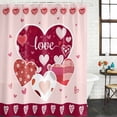 thumbnail image 2 of Light Pink Valentines Day Bathroom Shower Curtains with 12 Hooks Waterproof Shower Curtain for Stalls and Bathtubs Love Hearts Romantic Farmhouse Decorative Bathroom Privacy Curtain 72x78 Inches, 2 of 9