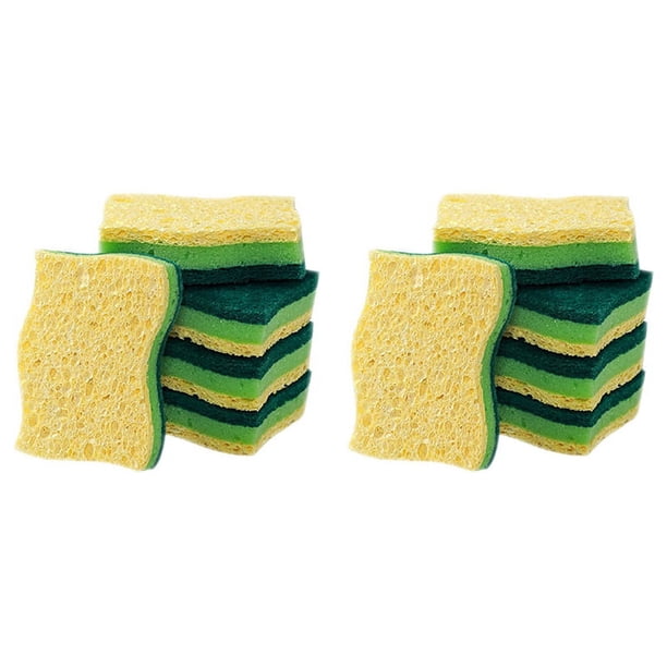 Esponjas de Cocina para El Hogar de Celulosa Que No Rayan, 10 Paquetes de Esponja de Platos, Esponja Fregadora de Platos Multiusos para El Hogar