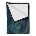 thumbnail image 2 of Landscape Soft Flannel Fleece Throw Blanket, Stormy and Rainy Weather Waves Vintage Ship Sailing Oil Paint, Cozy Plush for Indoor and Outdoor Use, 70" x 90", Dark Cadet Blue White, by Ambesonne, 2 of 5