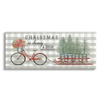 Encouraging Christmas Giving Quote Bicycle & Tree Sled Inspirational Graphic Art Gallery-Wrapped Canvas Print Wall Art