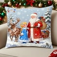 thumbnail image 4 of Christmas Pillow Covers - No Insert Included, Soft Fabric with Hidden Zipper - Festive Home Decor for Sofa, Bedroom, Living Room and Holiday Parties, 17.72*17.72in, A, 4 of 7