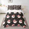 thumbnail image 2 of Homewish Santa Claus 7pcs Bedding Comforter Set for Teens Boys Girls,Golden Snowflake Queen Bedding Sets Super Cozy,Xmas Festival Queen Sheet Sets,Lightweight Room Decor,Reversible, 2 of 8