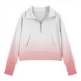 thumbnail image 4 of Hinvhai Tie-dyed Half Zip Pullover Girl Thumb Hole Cropped Hoodie Raglan Quarter Zipped Sweatshirt with Pockets Pink 13 Years, 4 of 5