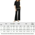 thumbnail image 2 of Ensemble Pantalon 2 Pcs pour Femmes Col Rond Manches Longues Coupe Ample Couleur Unie Tenue Quotidienne, 2 of 8