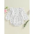 thumbnail image 2 of Suealasg Newborn Baby Girls Romper Flying Sleeve O Neck Floral Print Jumpsuit Playsuit 3 6 12 18 Months Infant Girls Autumn Spring Clothes, 2 of 7