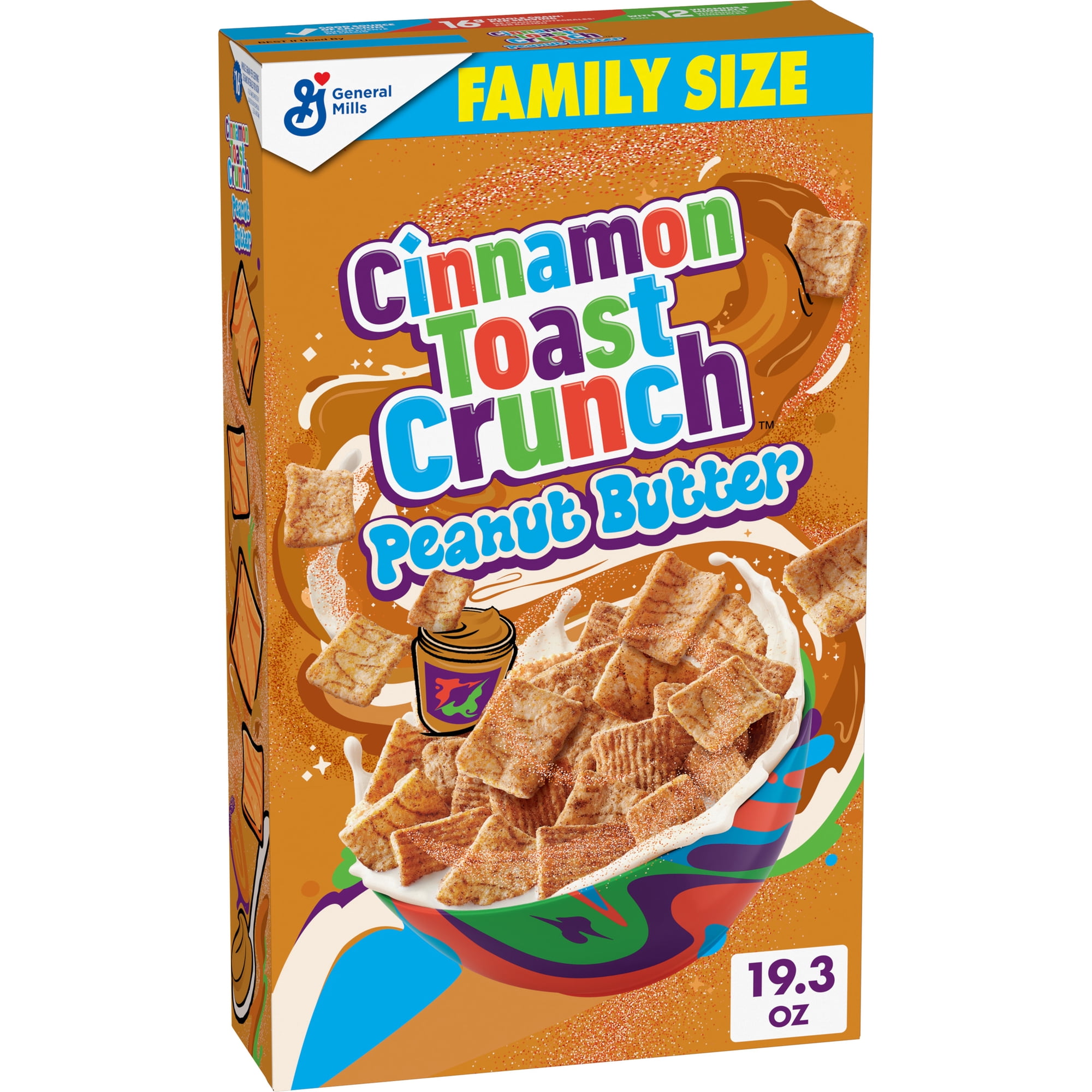 Cinnamon Toast Crunch Peanut Butter Breakfast Cereal, Family Size, 19.3 oz