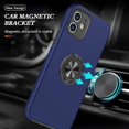 thumbnail image 4 of Case for iPhone12 6.1, Smooth Dual Layer Hard Military Phone Case with 360 Degree Ring Stand Silicone Bumper Shockproof Protective Case (Camera Protection) Magnetic Car Holder Cover-Blue, 4 of 7