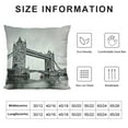 thumbnail image 5 of Throw Pillow Cushion Cover, London Tower Bridge Art Print, Decorative Square Accent Pillow Case, 18" X 18", Black White, 5 of 5