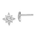 thumbnail image 3 of Sterling Silver Rhodium-plated Cubic Zirconia Star Post Earrings, 3 of 3