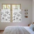 thumbnail image 3 of Black Dandelion Tier Curtains 54 Inch Length, Spring Country Modern Minimalist Flower Cafe Short Curtains for Bathroom Over Sink, Small Kitchen Curtain Light Filtering Drapes 2 Panels 27.5"Wx54"L, 3 of 8