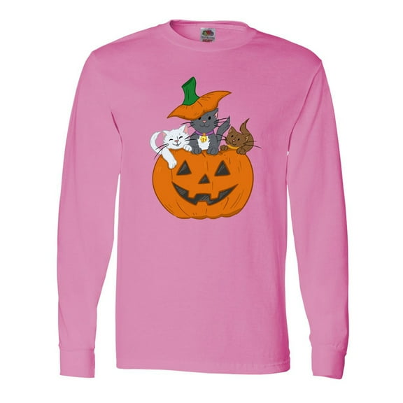 Inktastic Halloween Kitties in Pumpkin Long Sleeve T-Shirt