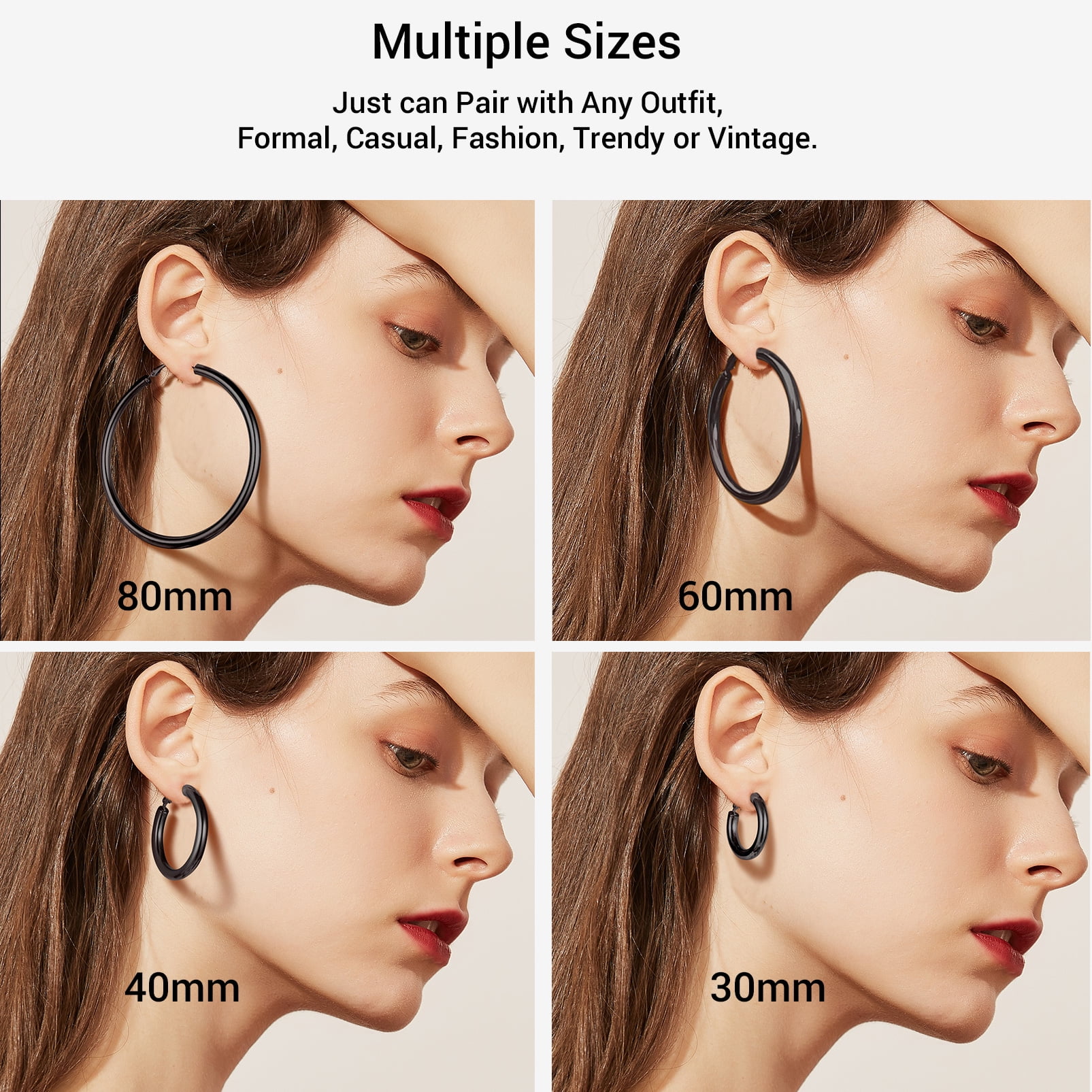 PROSTEEL Gold Hoop Earring for Women Girls Chunky Earrings