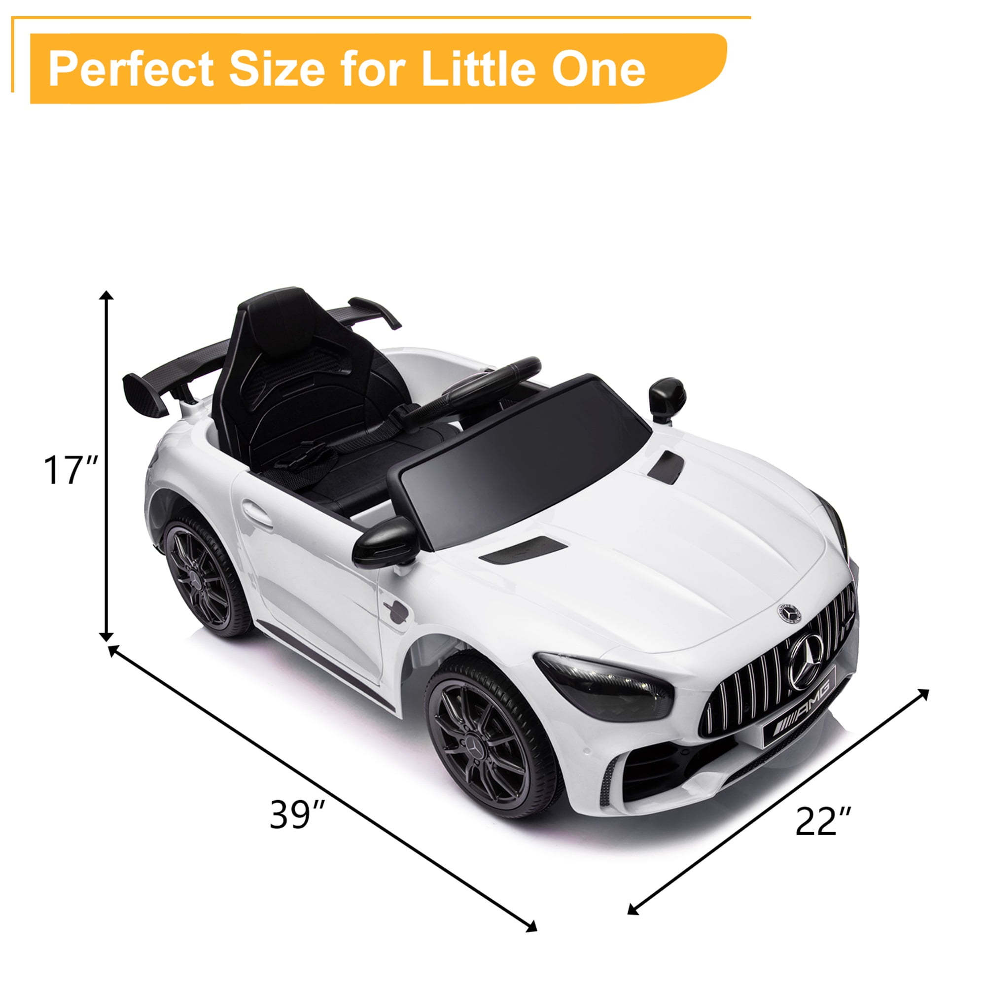 CIPACHO Electric Cars for Kids, 12V Battery Powered Ride On Car with Remote Control, LED Lights, MP3 Player, 3 Speeds, Best Gift for Boy, Girls, White