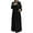 Black, variant on Women's Bohemian Polka Dot Dress - Long Sleeve, Prayer Clothes, Flattering Design for Various Events