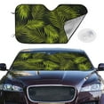 thumbnail image 2 of Balery Tropical Palm Leaves Fern Leaf Windshield Sun Shade, Car Front Window Sunshade Cover ,Automotive Interior Portected Blocks Uv Rays For Car Pickup Truck Suv Accessories- Medium, 2 of 7