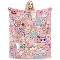thumbnail image 4 of Kawaii Pig Blanket Cute Pig Flannel Plush Throw Blanket Cozy Lightweight Pig Decor Fleece Bedding Stuff Animal Blanket Gifts for Pig Lover Girls Boys Kids Adults Women Bed Travel 60"x80", 4 of 6