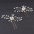 thumbnail image 5 of Accesorios para la cabeza de novia hechos a mano con perlas y diamantes de imitación, flores de seda, horquilla para el pelo para novia, corona de boda blanca, joyería, 5 of 5