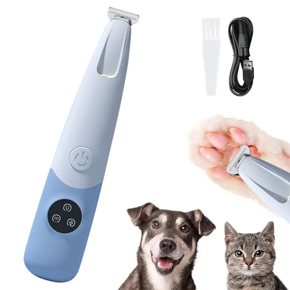 Low-Noise Dog Paw Trimmer with LED Light, Paw Trimmer for Dogs Wide Blade, 35dB Cordless Electric Pet Paw Grooming Clippers for Paws, Ears, Face, Rump