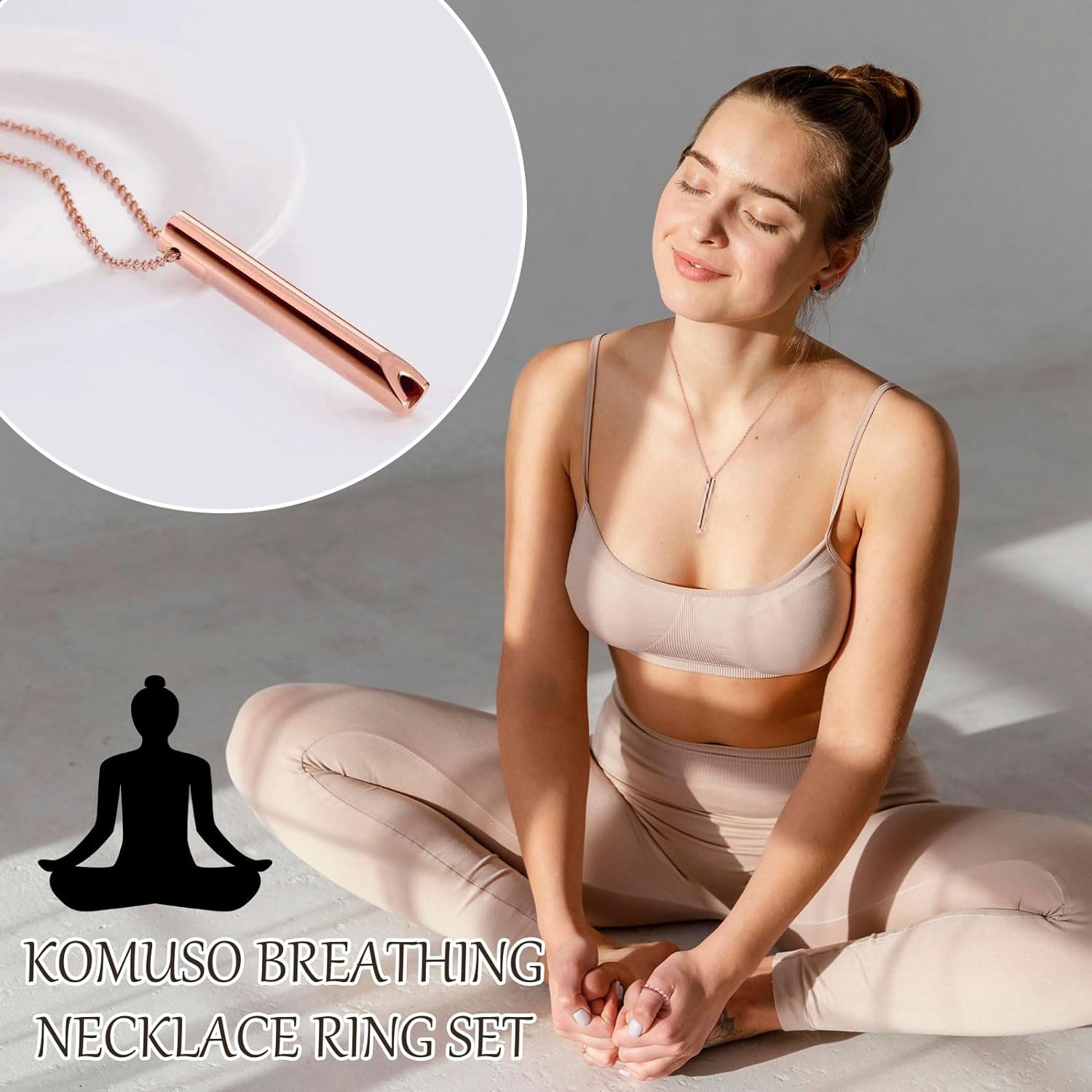 HAHDAXIA Anxiety Breathing Necklace Fidget Rings for Men Anxiety