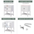 thumbnail image 4 of EUROCO 24" Bathroom Vanity Base Only, Soild Wood Bathroom Storage Cabinet with Doors and Open Shelf, White, 4 of 8
