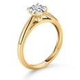 thumbnail image 3 of Gem Stone King 10K Yellow Gold Solitaire Engagement Ring Cushion Moissanite (0.63 Cttw) (Size 7), 3 of 4