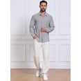 thumbnail image 5 of DARING DIVA Men's Seersucker Long Sleeve Button Down Textured Striped Shirts S Black, 5 of 7