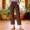 3# Brown, variant on Lace Linen Pants Women Palazzo Pants Casual Flowy Pants Wide Leg Summer Beach Trousers with Pockets Khaki L