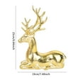 thumbnail image 3 of Christmas Reindeer Figurines Small Gold Deer Decorative Statues Resting Lucky Deer Sculptures for Indoor Home Decor Tabletop Mantle Cabinet Desktop Office, 3 of 6