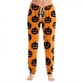 thumbnail image 2 of IYYVV Halloween Womens Pajamas Baggy Halloween Pumpkin Printed Sweatpants Winter Fall Lounge Pants with Pocket Orange S, 2 of 5