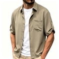 thumbnail image 2 of Qiyinn Men's Cool Summer Casual Adjustable Sleeve Length Shirt T-shirt, 2 of 7