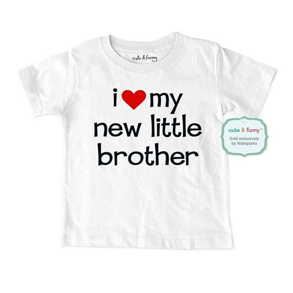 I Love my new little brother - wallsparks cute & funny Brand - Soft Infant & Toddler Shirt - Surprise baby birth pregnancy announcement