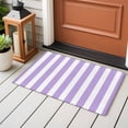 thumbnail image 5 of Purple Striped Large Area Rugs for Bedroom Living Room, Soft Non Slip Carpet Bedside Rug, Modern Farmhouse Purple White Stripes Rectangular Floor Cover Kitchen Accent Rug 2'x3' for Dining Room/Office, 5 of 9