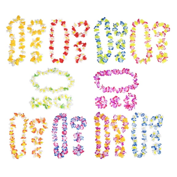 FESTFENDS 3 Set Hawaiian Party Favors Tropical Wreath Polyester Cloth Circular Tropical Style Luau Party Decorative